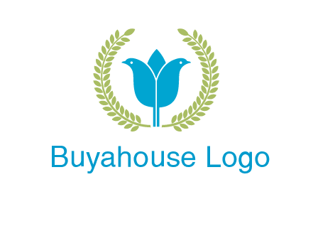 2 birds in leaf branch logo