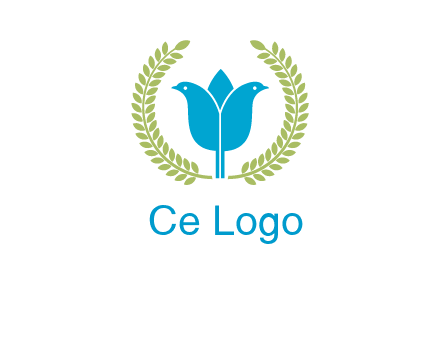 2 birds in leaf branch logo