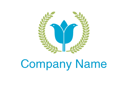 2 birds in leaf branch logo