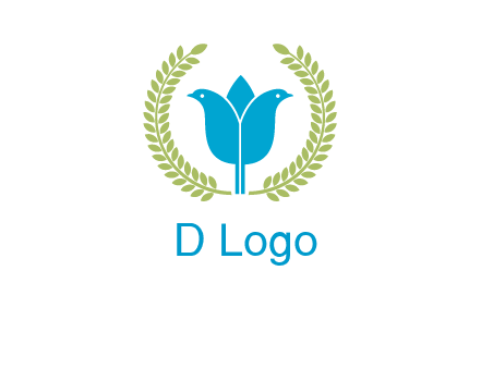 2 birds in leaf branch logo