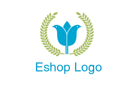 2 birds in leaf branch logo