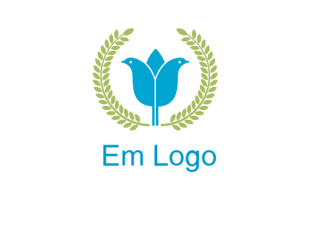 2 birds in leaf branch logo