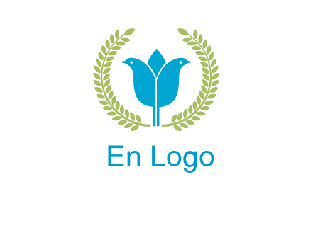 2 birds in leaf branch logo