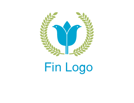 2 birds in leaf branch logo