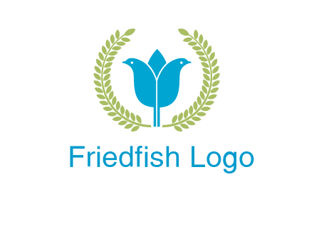 2 birds in leaf branch logo