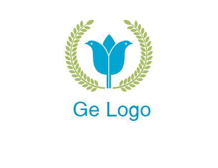 2 birds in leaf branch logo