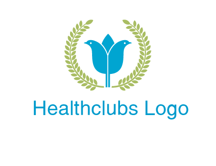 2 birds in leaf branch logo