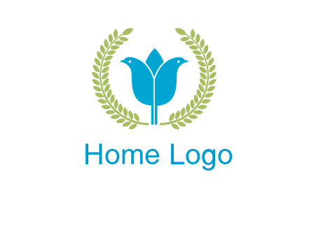 2 birds in leaf branch logo