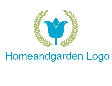 2 birds in leaf branch logo