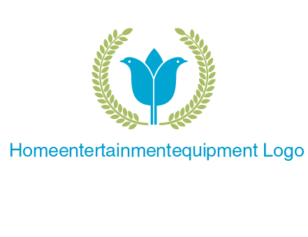 2 birds in leaf branch logo