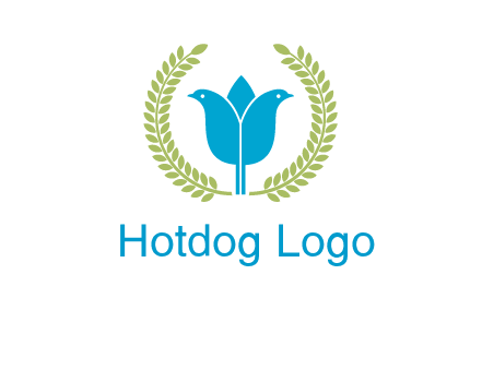 2 birds in leaf branch logo