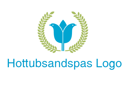 2 birds in leaf branch logo