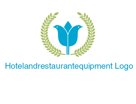 2 birds in leaf branch logo