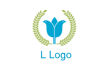 2 birds in leaf branch logo