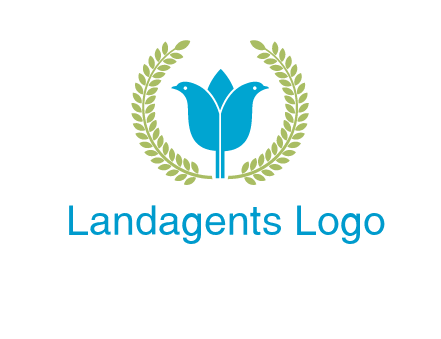 2 birds in leaf branch logo