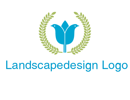 2 birds in leaf branch logo