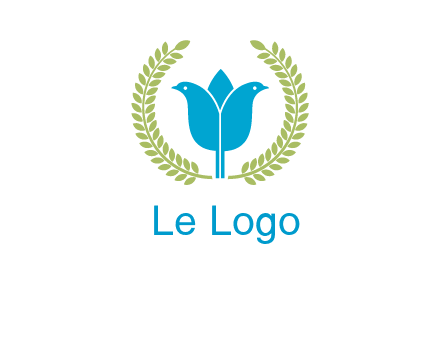 2 birds in leaf branch logo