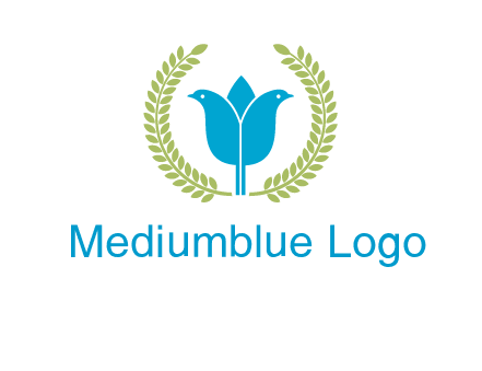 2 birds in leaf branch logo