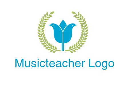 2 birds in leaf branch logo