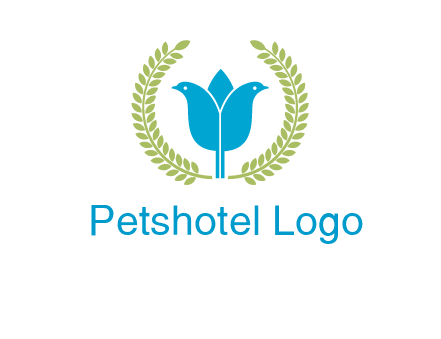 2 birds in leaf branch logo