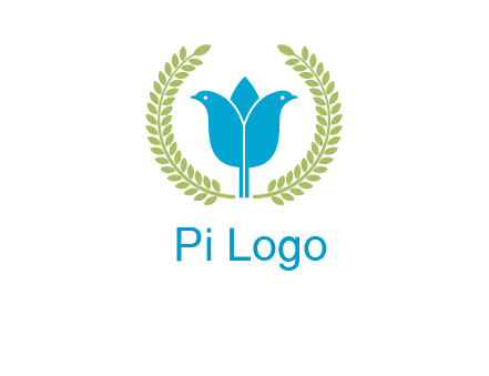 2 birds in leaf branch logo