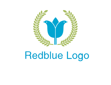 2 birds in leaf branch logo