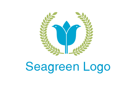 2 birds in leaf branch logo