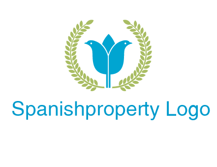 2 birds in leaf branch logo