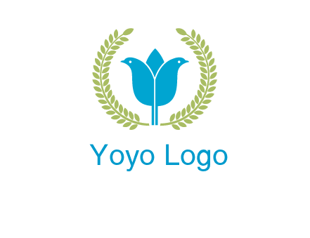 2 birds in leaf branch logo