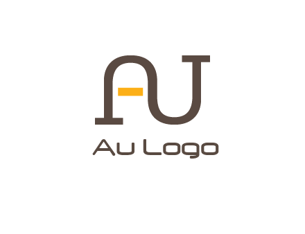 letters A and U logo