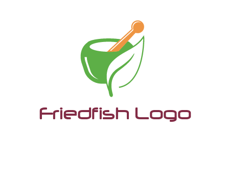 pestle and mortar with leaf pharmacy logo