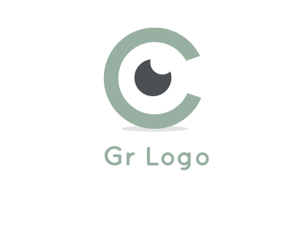 contact lenses forming letter C logo