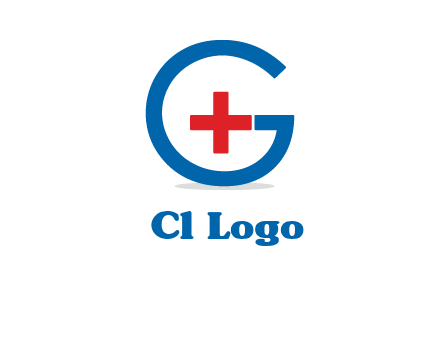 cross inside letter G logo