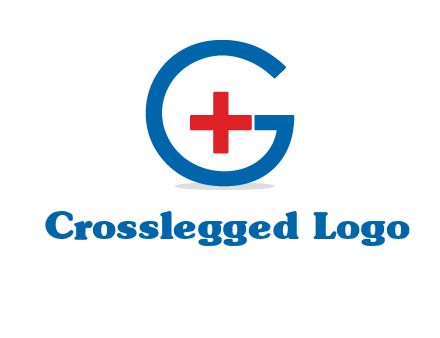 cross inside letter G logo