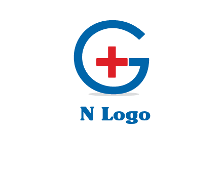 cross inside letter G logo