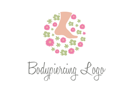 flowers and foot in circle spa logo