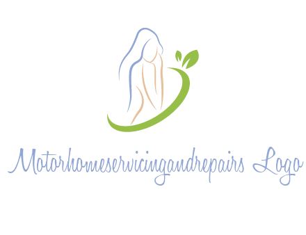 swoosh around woman body spa logo