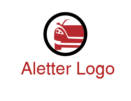 abstract car in circle transportation logo 