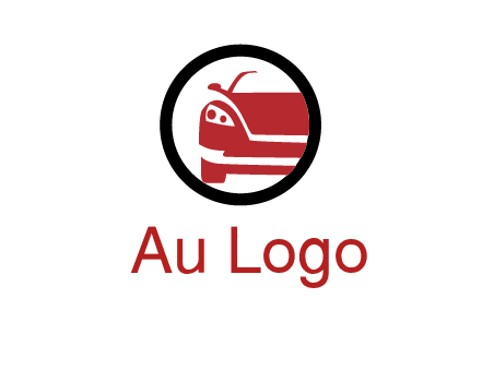 abstract car in circle transportation logo 