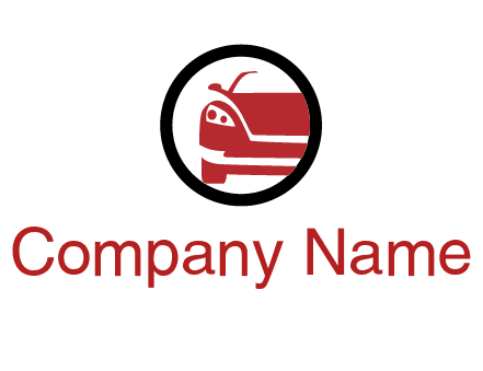 abstract car in circle transportation logo 