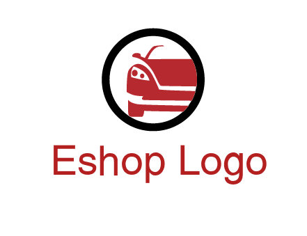 abstract car in circle transportation logo 