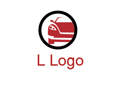 abstract car in circle transportation logo 