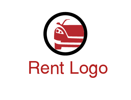 abstract car in circle transportation logo 