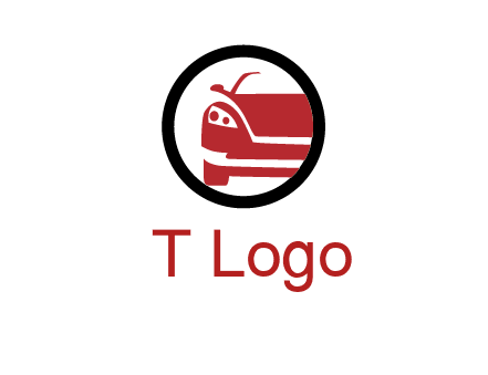 abstract car in circle transportation logo 