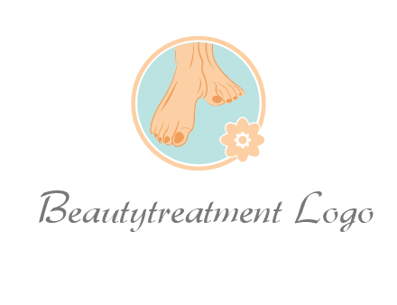 manicured feet and flower in circle spa logo