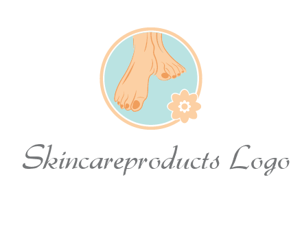 manicured feet and flower in circle spa logo