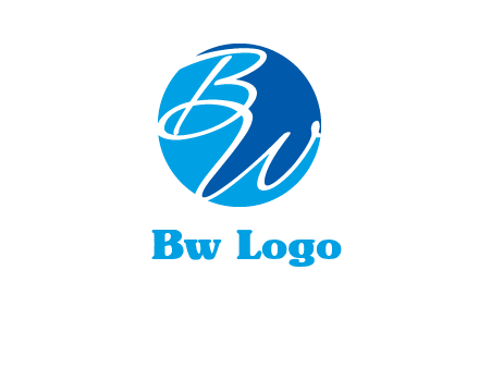 Letters B and W inside circle logo
