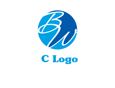 Letters B and W inside circle logo