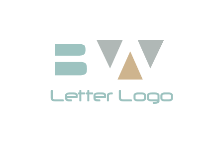 geometric shapes forming letter B and letter W