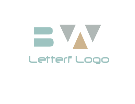 geometric shapes forming letter B and letter W